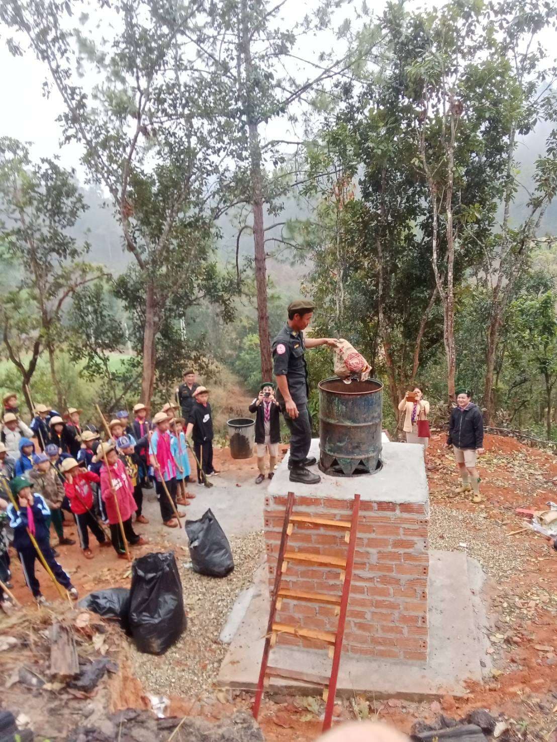Demonstration of bio-waste burning