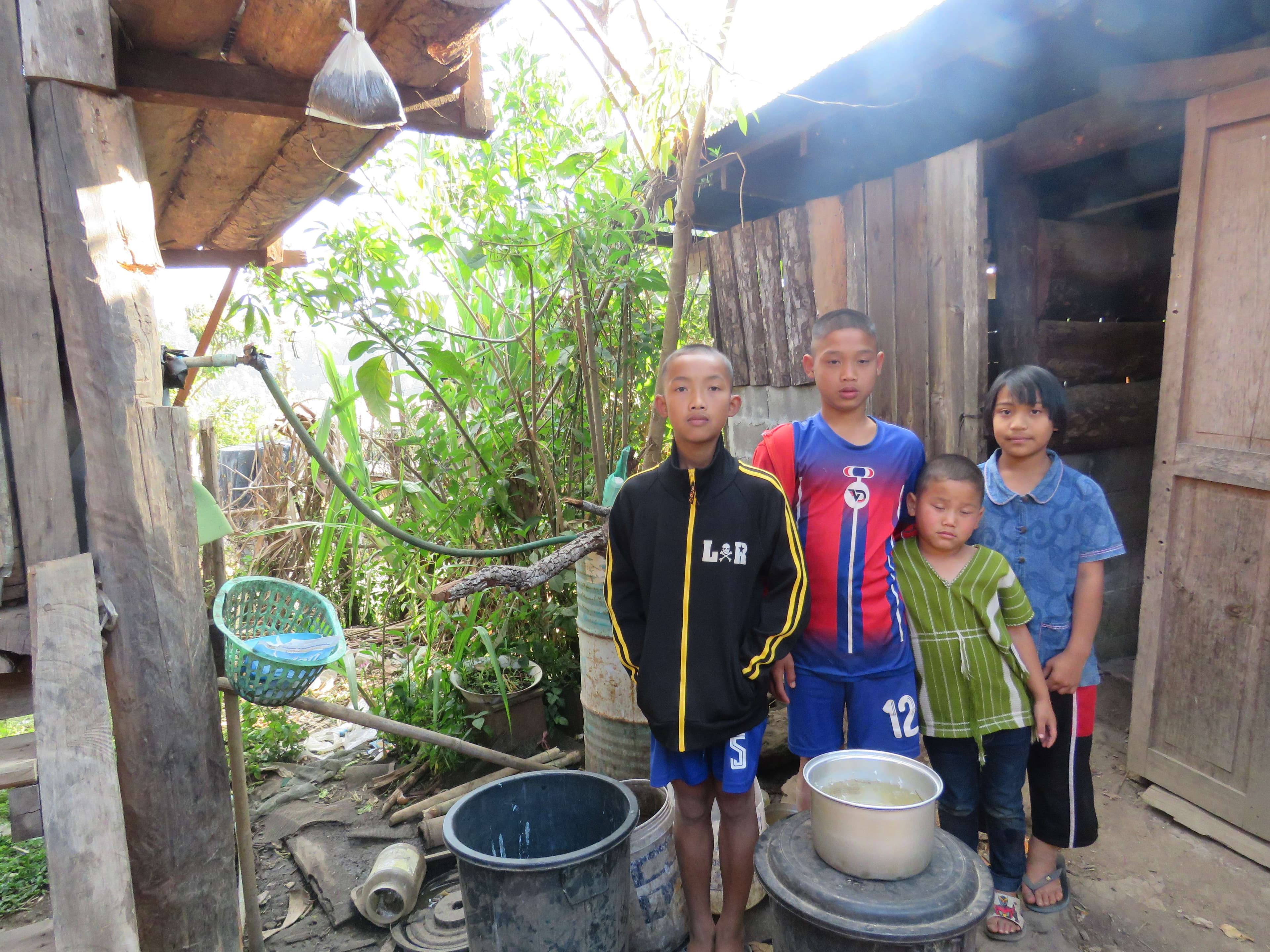 The children used the old toilets at the church.