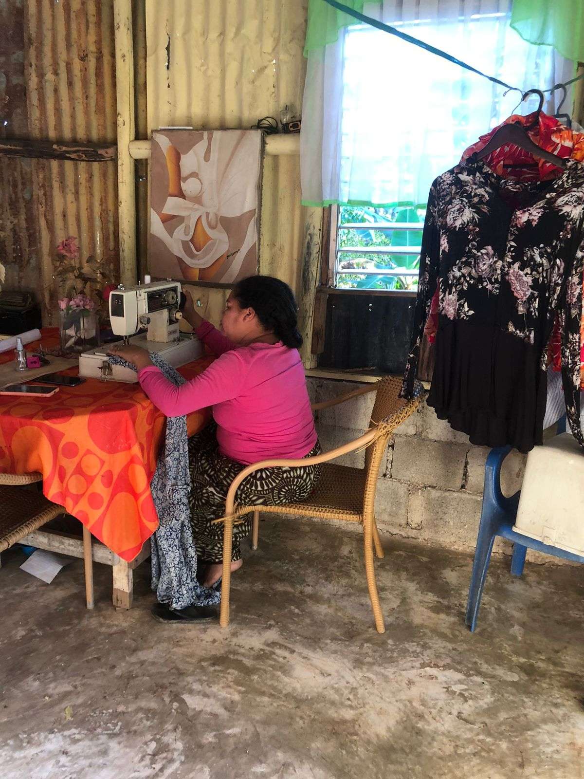 Another day, Mother was making and repairing clothes