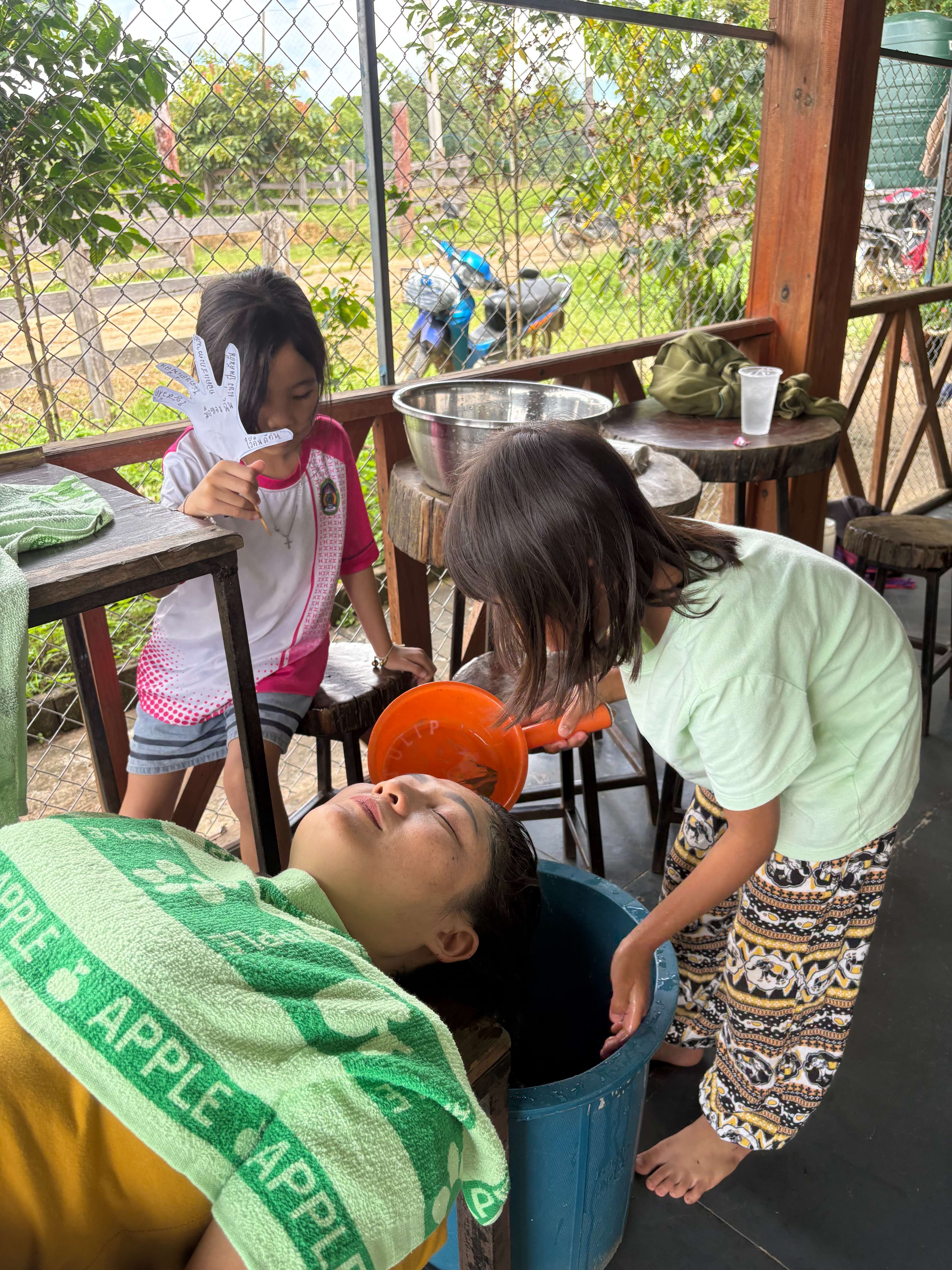 Children begin learning to do their own beauty treatments