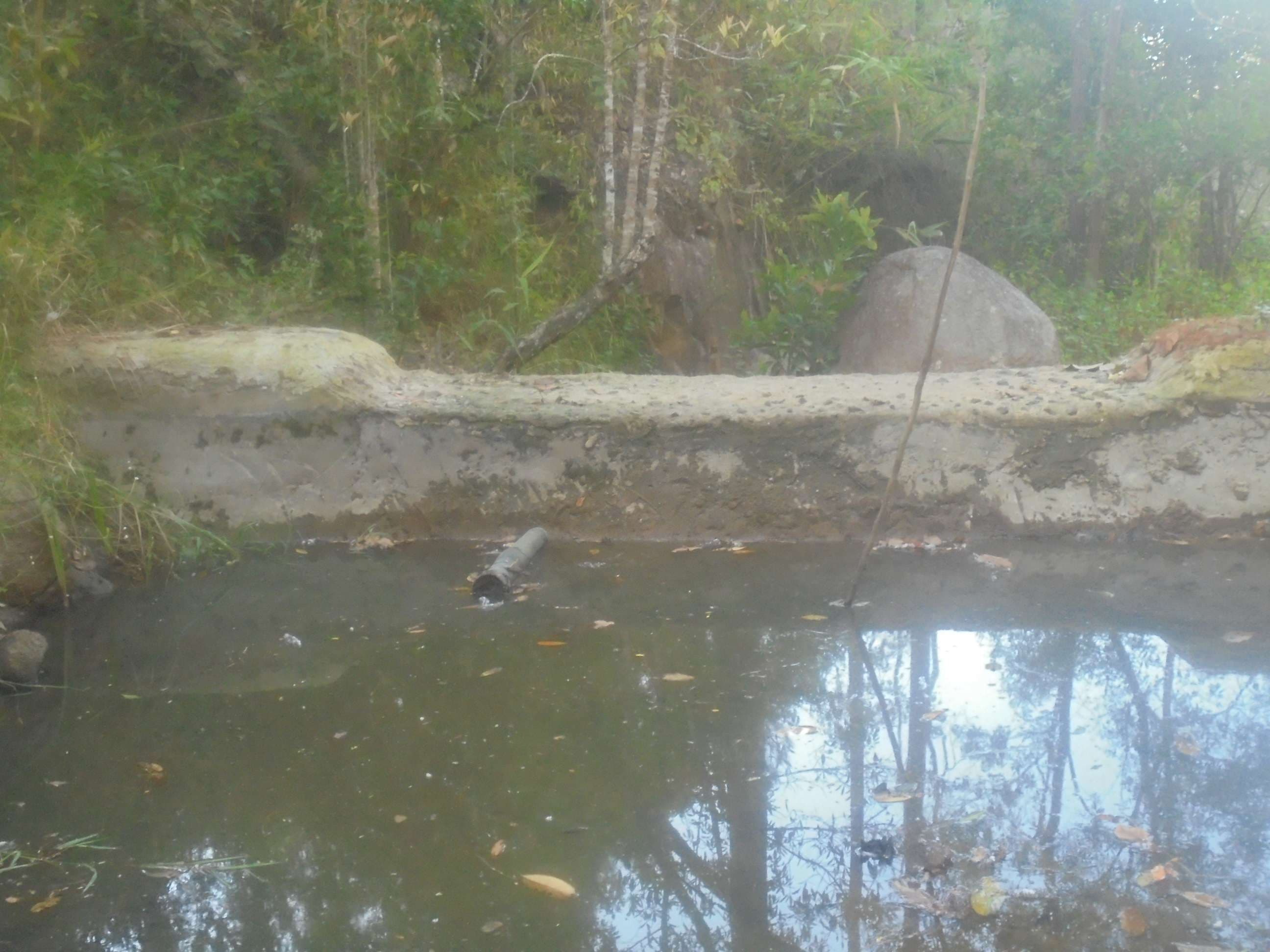 Water is stored in the check dams, standing ready to sustain the community