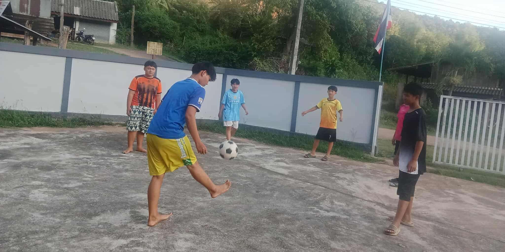 Children play before engaging in activities.