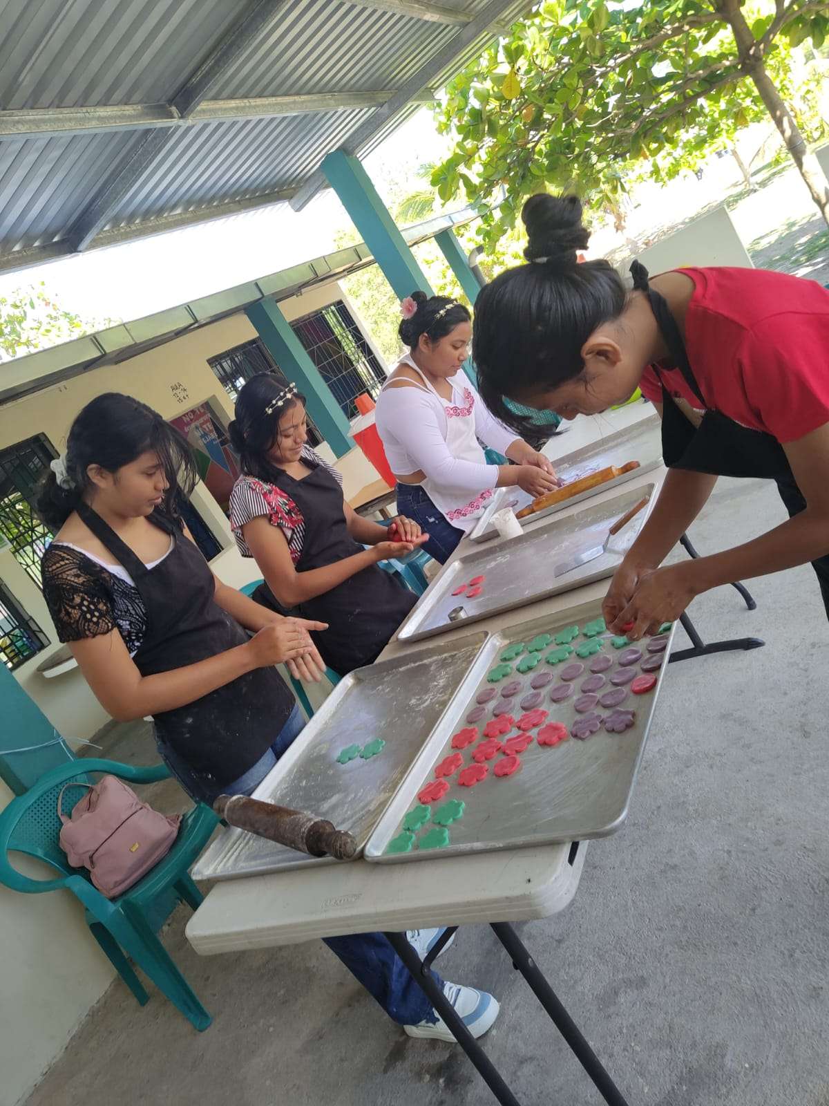 Participants making products
