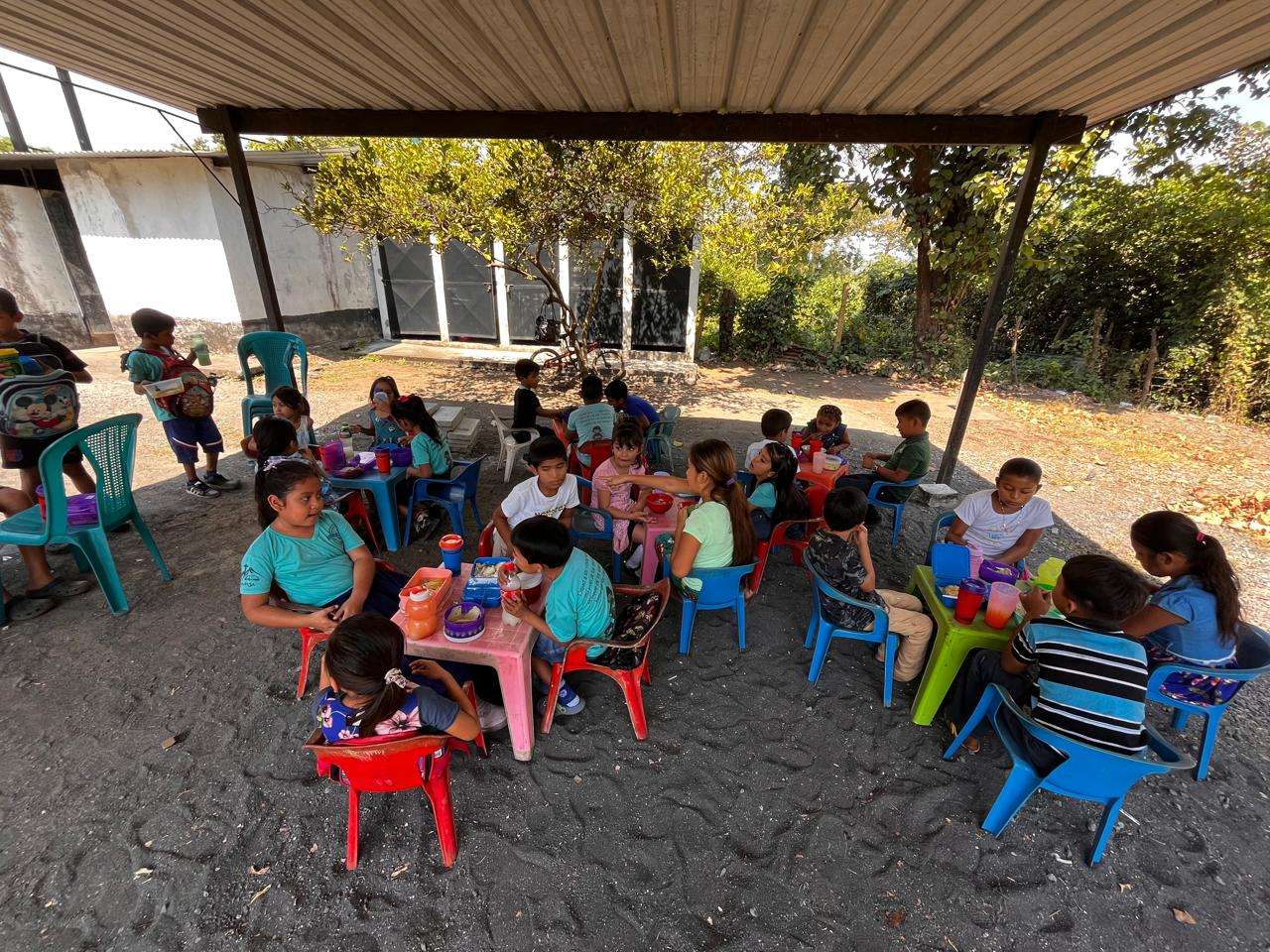 Participants having lunch