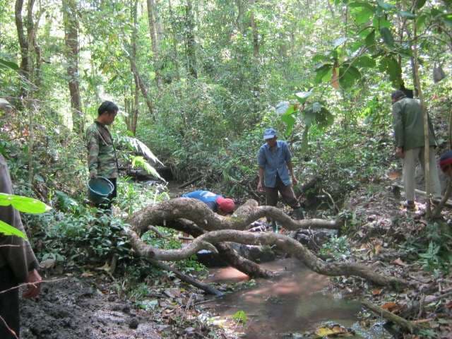 They began preparing the upstream area, creating the conditions needed for building check dams