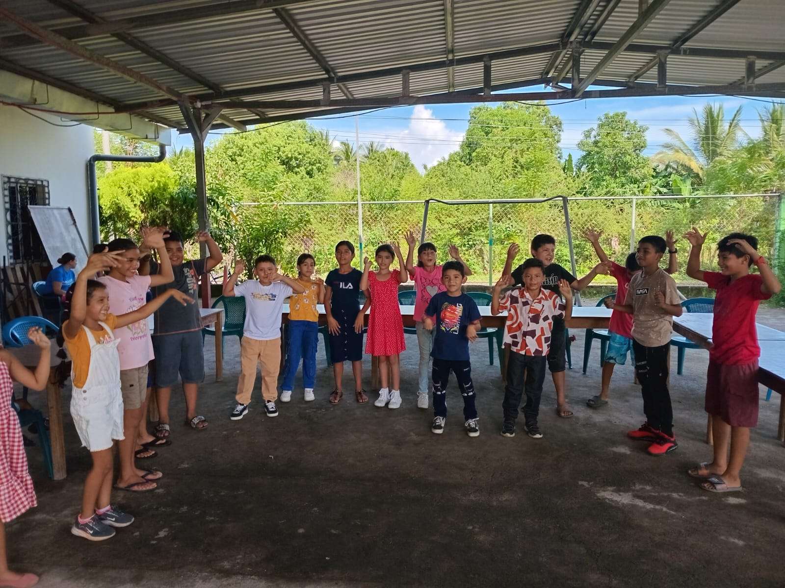 Children playing in the classroom after their class.