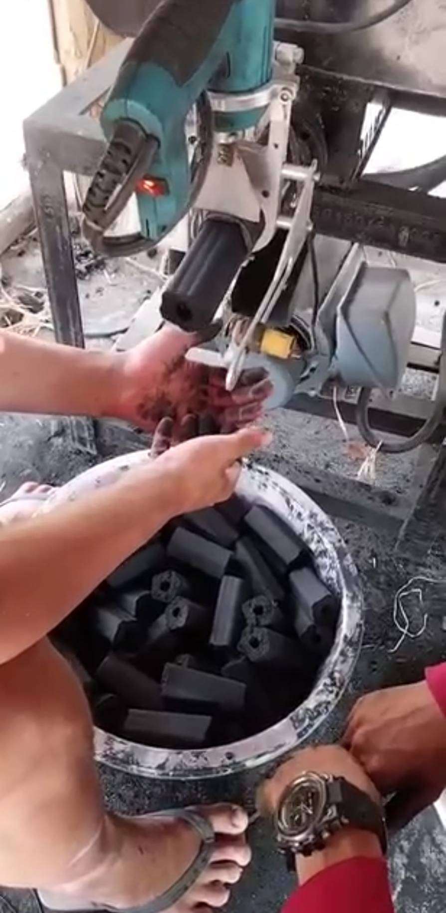 Preparing the Power: Eco-Friendly Briquettes Ready for Action