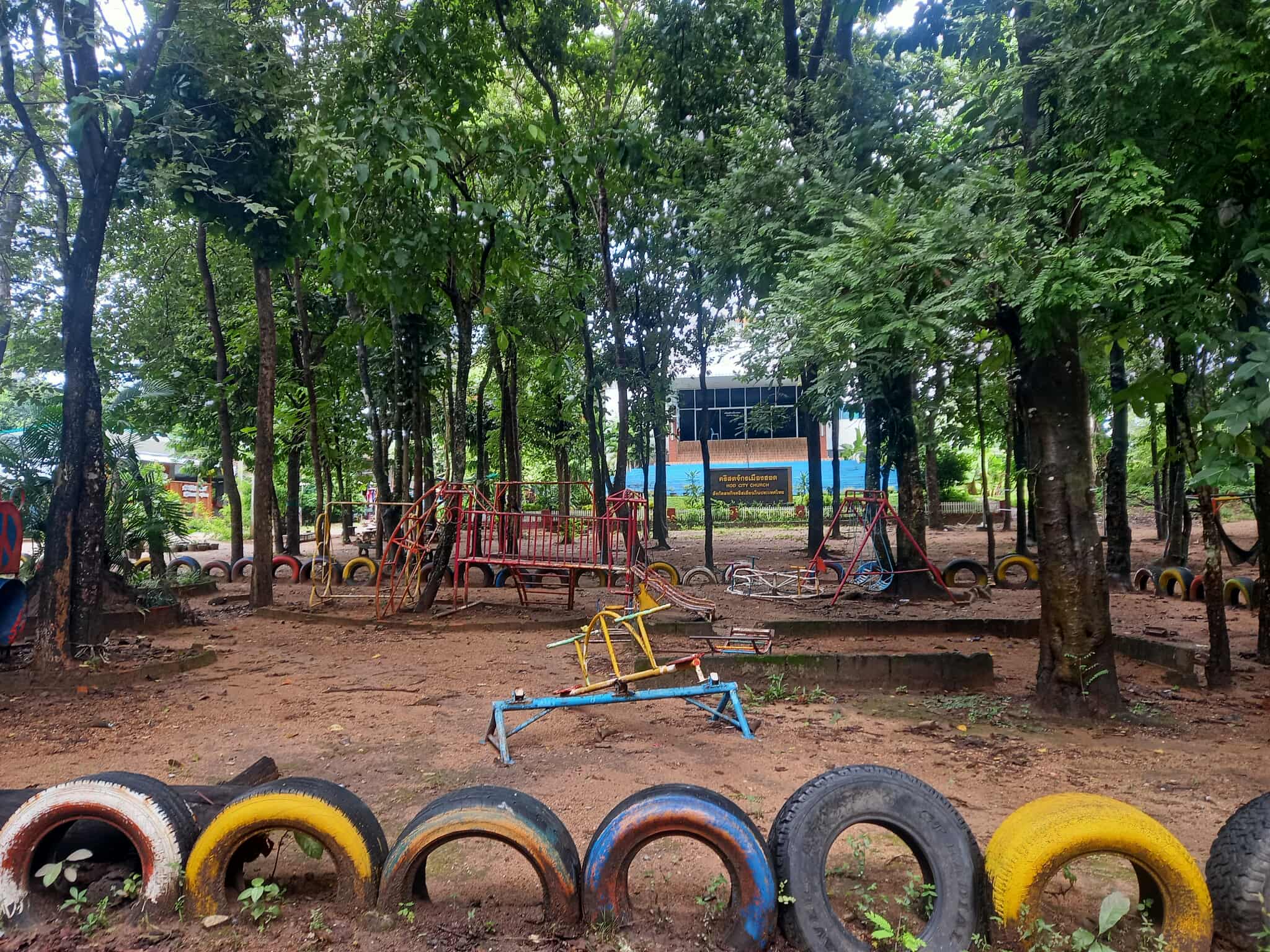 The playground requires new, safe equipment for children’s enjoyment and safety.