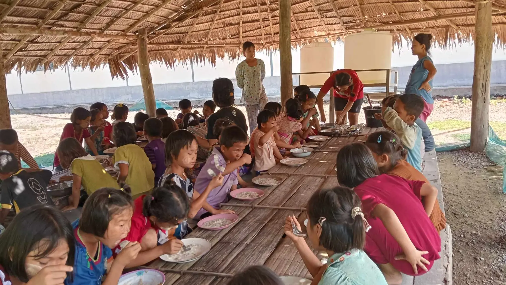 kids receiving a meal at their local church