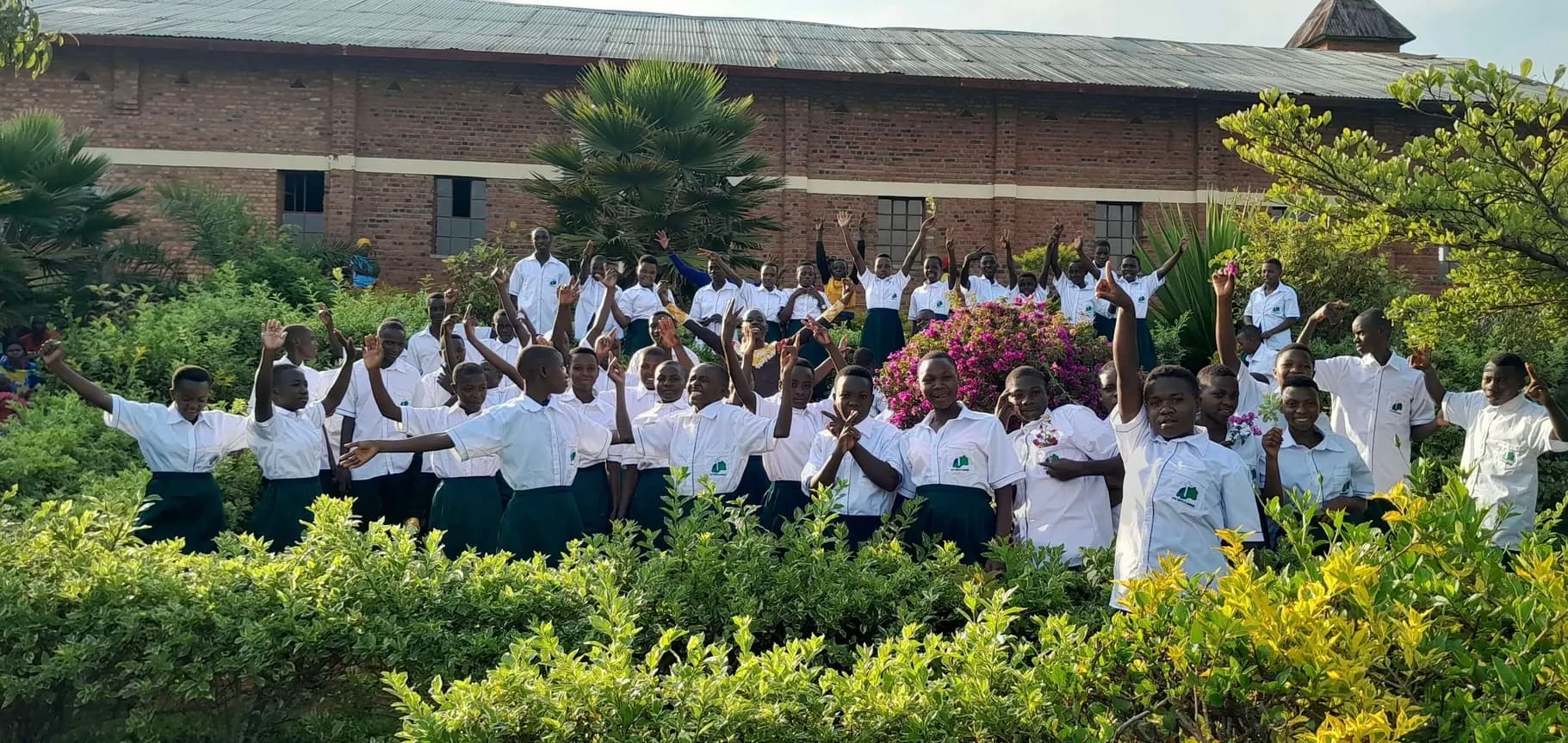 Youth who will benefit from new volleyball and basketball courts in their community.